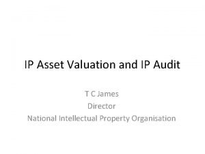 IP Asset Valuation and IP Audit T C