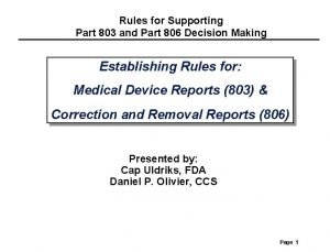 21 cfr part 803