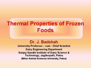 Thermal properties of frozen foods