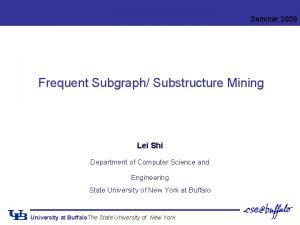 Seminar 2009 Frequent Subgraph Substructure Mining Lei Shi