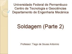 Universidade Federal de Pernambuco Centro de Tecnologia e