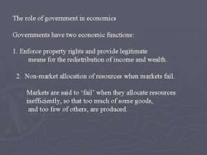 Economic role of government