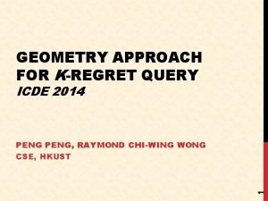 GEOMETRY APPROACH FOR KREGRET QUERY ICDE 2014 1