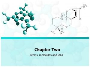 Chapter Two Atoms molecules and Ions Chapter Two