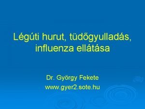 Lgti hurut tdgyullads influenza elltsa Dr Gyrgy Fekete