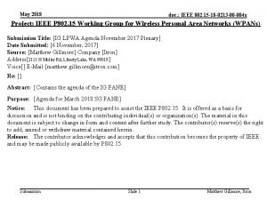 May 2018 doc IEEE 802 15 18 0213