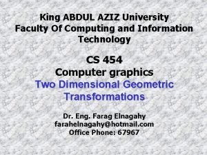 King ABDUL AZIZ University Faculty Of Computing and