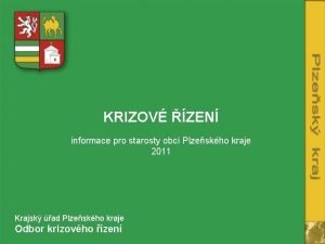 KRIZOV ZEN informace pro starosty obc Plzeskho kraje
