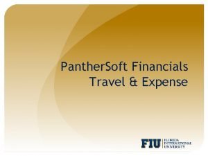 Panther Soft Financials Travel Expense Agenda Travel Expense