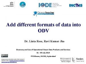 Add different formats of data into ODV Dr