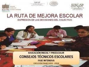 LA RUTA DE MEJORA ESCOLAR EXPRESIN DE LAS