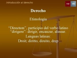 Introduccin al derecho Derecho Etimologa Directum participio del