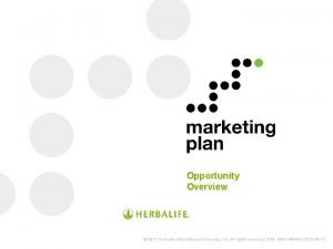 Opportunity Overview 2011 Herbalife International of America Inc