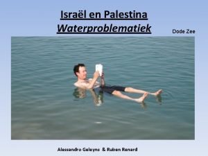 Isral en Palestina Waterproblematiek Alessandro Geleyns Ruben Renard