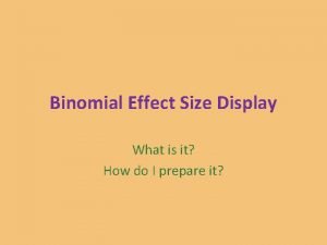 Binomial effect size