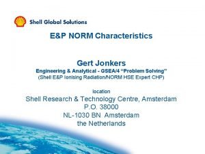 EP NORM Characteristics Gert Jonkers Engineering Analytical GSEA4