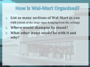 Walmart sections