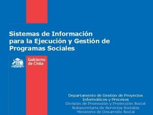 Sistemas de Informacin para la Ejecucin y Gestin