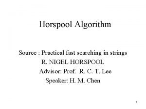 Horspool algorithm