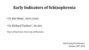 Complications of schizophrenia