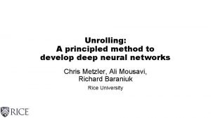 Unrolling A principled method to develop deep neural