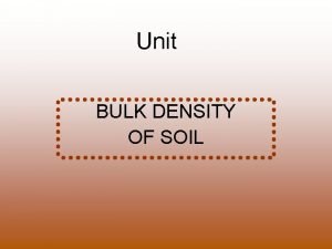 Soil density