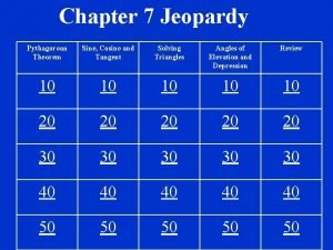Pythagorean theorem jeopardy