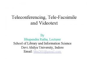 Types of teleconferencing