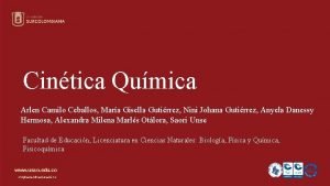 Cintica Qumica Arlen Camilo Ceballos Mara Gisella Gutirrez