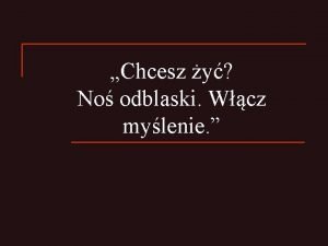 Chcesz y No odblaski Wcz mylenie n Pieszy