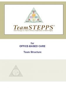 for OFFICEBASED CARE Team Structure INTRODUCTION Team Structure