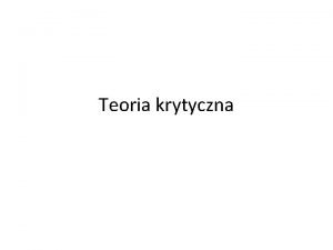 Teoria krytyczna