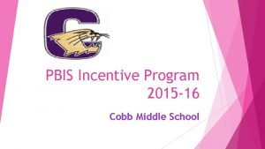 PBIS Incentive Program 2015 16 Cobb Middle School