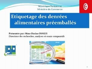 Réglementation étiquetage alimentaire tunisie