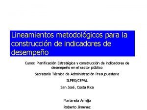 Lineamientos metodolgicos para la construccin de indicadores de