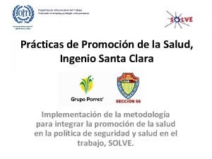 Organizacin Internacional del Trabajo Promover el empleo proteger