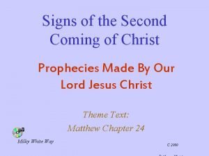 Signs of the second coming of christ