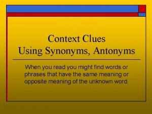 Antonym for context clues