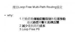 AODV15 Each node maintain routing table Format of