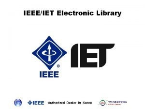 IEEEIET Electronic Library Authorized Dealer in Korea Table