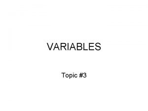 Continuous variable example