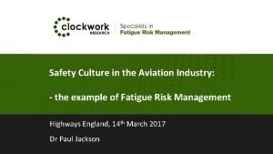 Safety culture in aviation industry