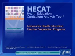 Health education curriculum analysis tool