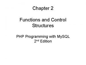 Control structures in php