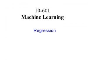 Machine learning 10-601