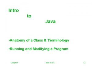 Anatomy of a java class
