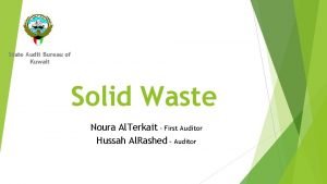 State Audit Bureau of Kuwait Solid Waste Noura