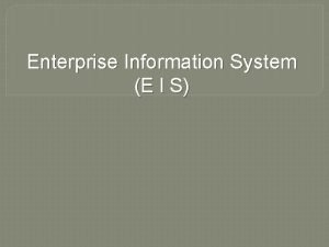Karakteristik enterprise information system