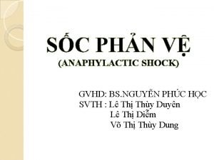 SC PHN V ANAPHYLACTIC SHOCK GVHD BS NGUYN