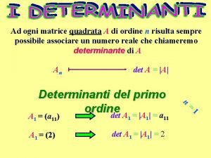 Ordine della matrice